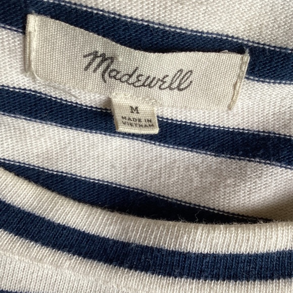Madewell Boxy Cropped Striped 3/4 sleeve top * EUC* - Picture 3 of 3
